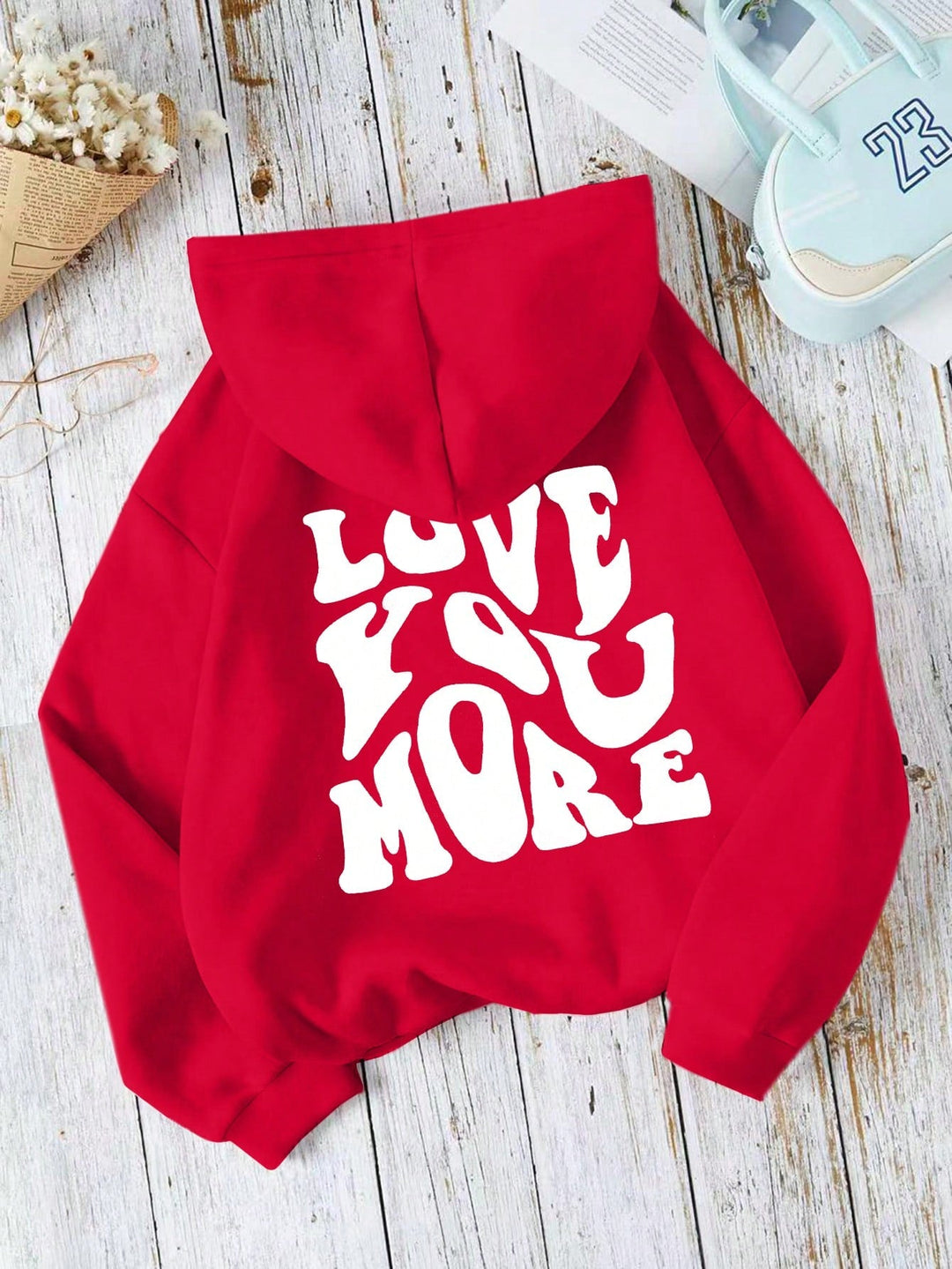 WARM KANGAROO POCKET HOODIE "LOVE YOU MORE"
